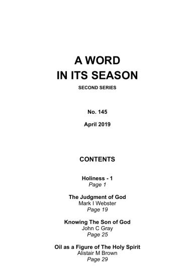 A Word in its Season 145 - Apr 2019