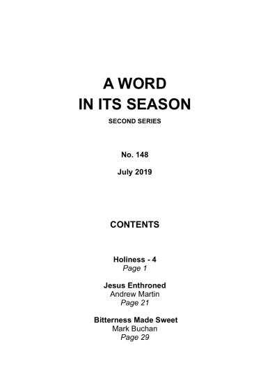 A Word in its Season 148 - July 2019