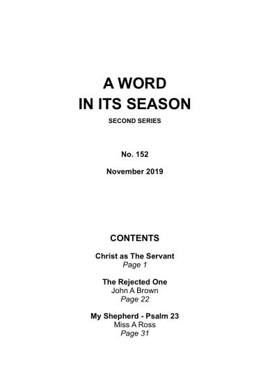 A Word in its Season 152 - Nov 2019