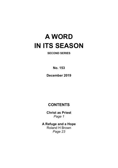A Word in its Season 153 - Dec 2019