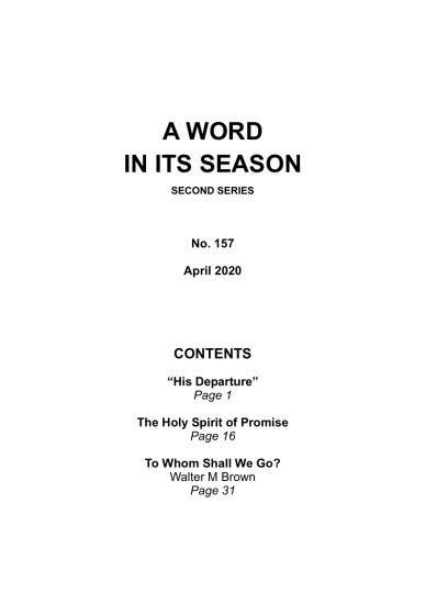 A Word in its Season 157 - Apr 2020