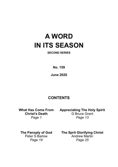 A Word in its Season 159 - Jun 2020