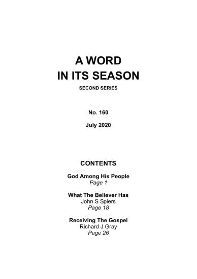 A Word in its Season 160 - Jul 2020