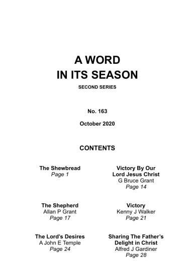 A Word in its Season 163 - Oct 2020
