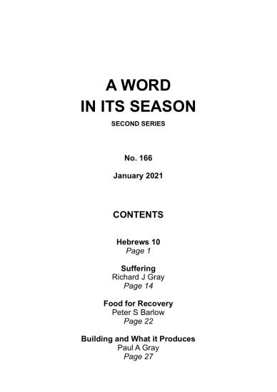 A Word in its Season 166 - Jan 2021