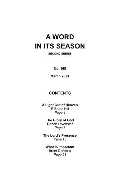A Word in its Season 168 - Mar 2021
