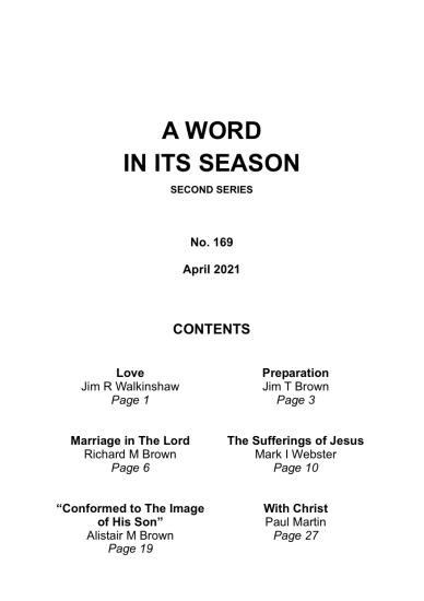 A Word in its Season 169 - Apr 2021
