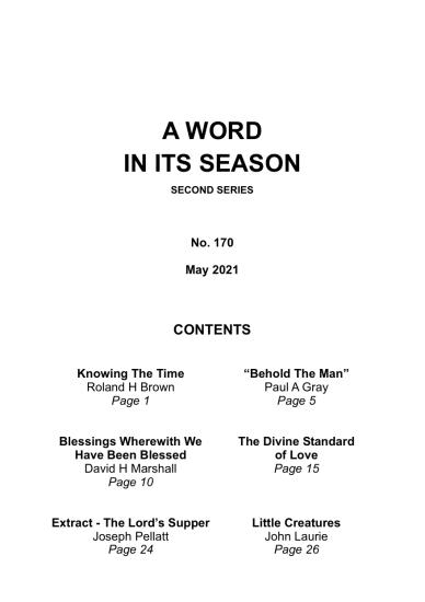 A Word in its Season 170 - May 2021