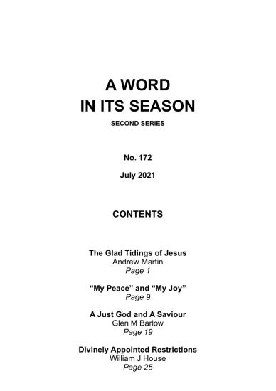 A Word in its Season 172 - Jul 2021