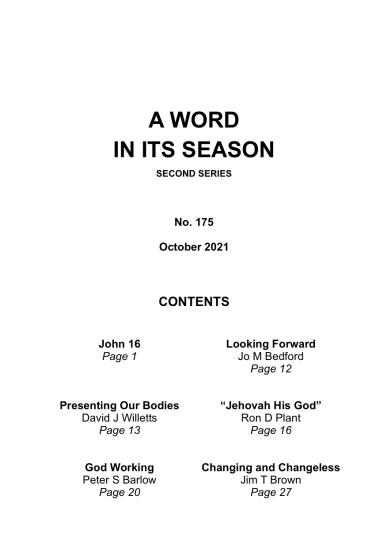 A Word in its Season 175 - Oct 2021