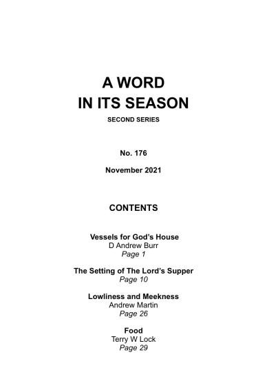 A Word in its Season 176 - Nov 2021