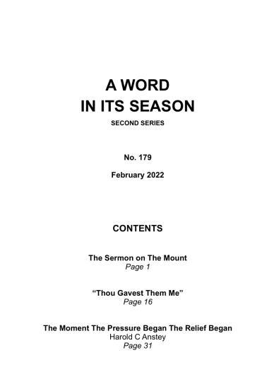 A Word in its Season 179 - Feb 2022