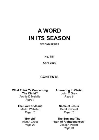 A Word in its Season 181 - Apr 2022