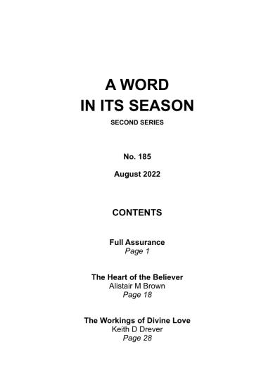A Word in its Season 185 - Aug 2022