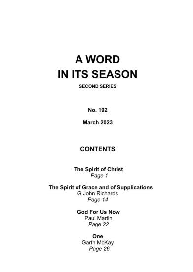 A Word in its Season 192 - Mar 2023