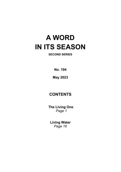 A Word in its Season 194 - May 2023