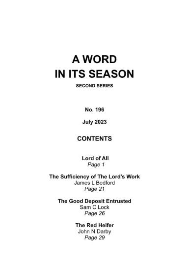A Word in its Season 196 - July 2023