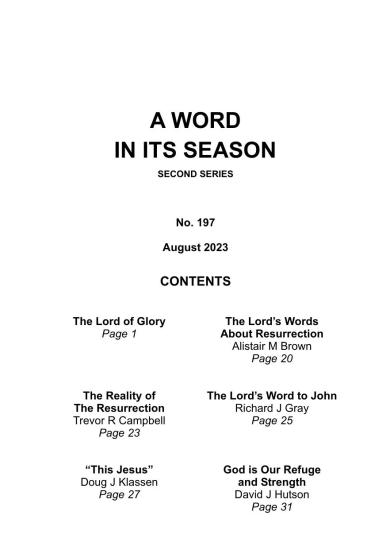 A Word in its Season 197 - August 2023