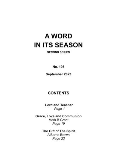 A Word in its Season 198 - Sept 2023