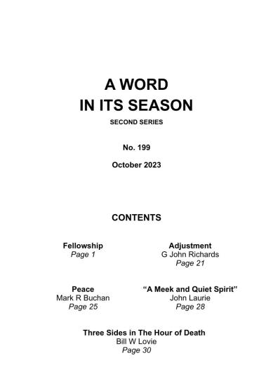 A Word in its Season 199 - Oct 2023