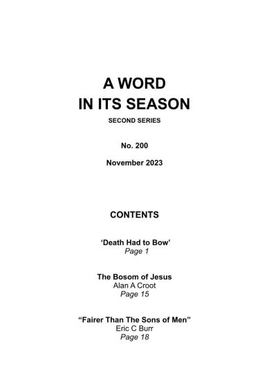 A Word in its Season 200 - Nov 2023