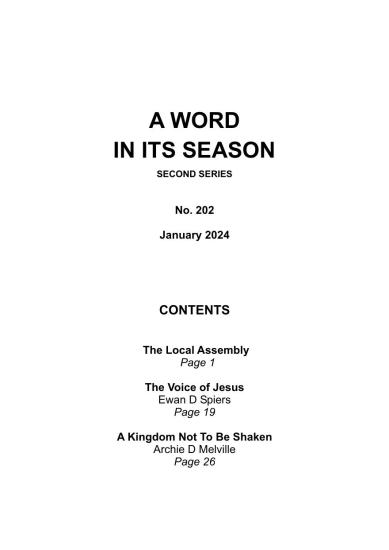 A Word in its Season 202 - Jan 2024