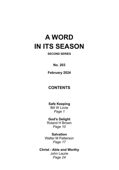 A Word in its Season 203 - Feb 2024