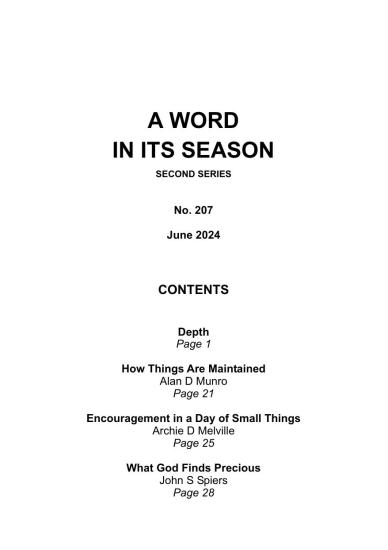 A Word in its Season 207 - June 2024