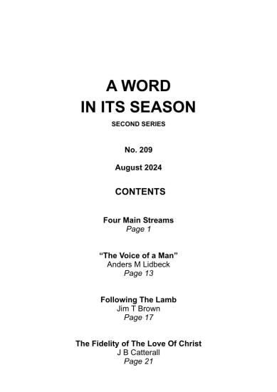 A Word in its Season 209 - August 2024