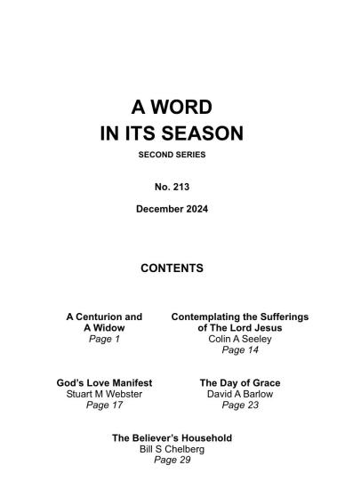 A Word in its Season 213 - December 2024