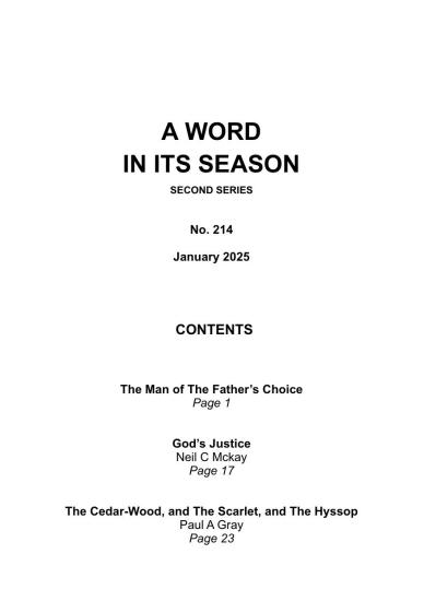 A Word in its Season 214 - January 2025