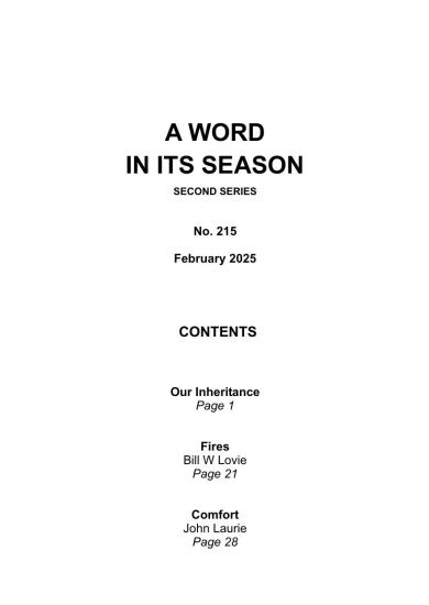 A Word in its Season 215 - February 2025