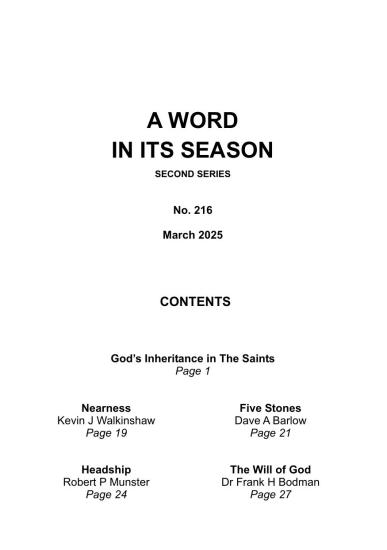 A Word in its Season 216 - March 2025