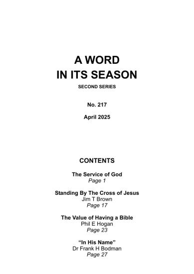 A Word in its Season 217 - April 2025