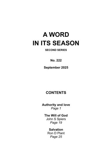 A Word in its Season 222 - September 2025