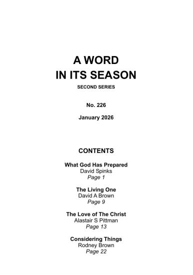A Word in its Season 226 - January 2026