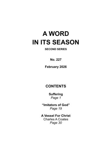 A Word in its Season 227 - February 2026