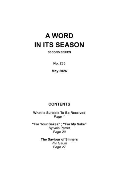 A Word in its Season 230 - May 2026