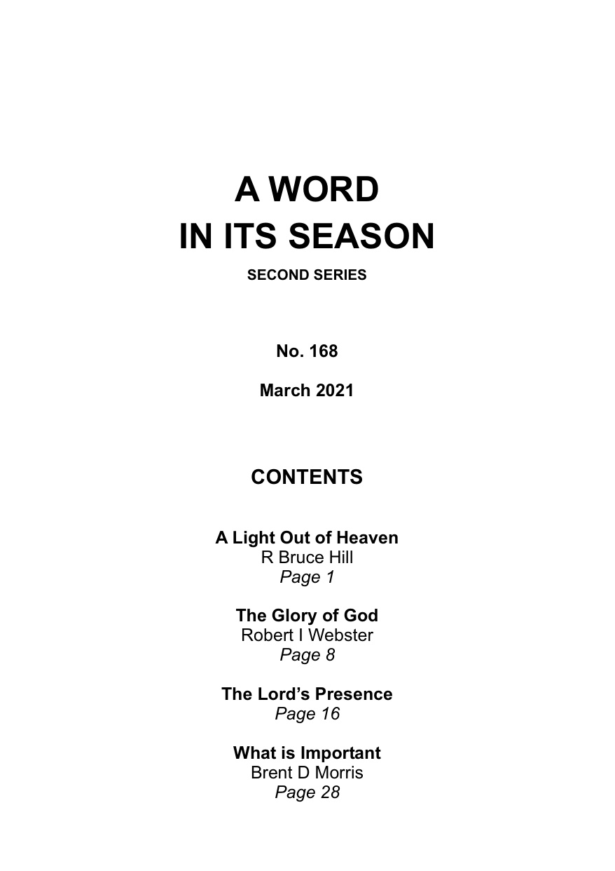 A Word in its Season 168 - Mar 2021