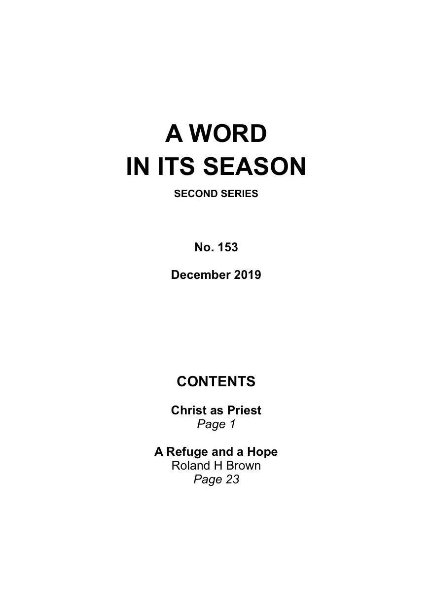 A Word in its Season 153 - Dec 2019