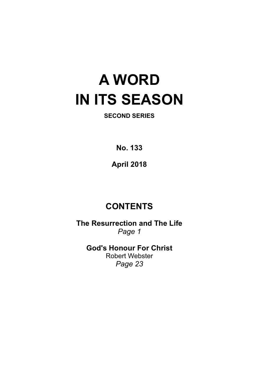 A Word in its Season 133 - Apr 2018