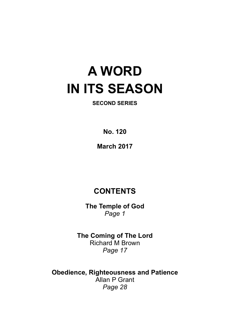 A Word in its Season 120 - Mar 2017