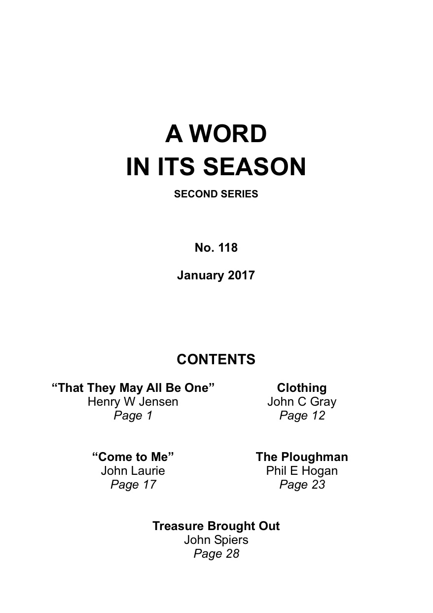A Word in its Season 118 - Jan 2017