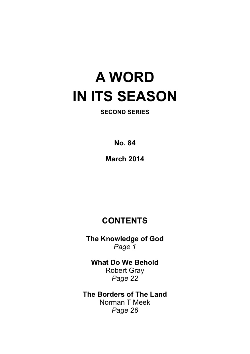 A Word in its Season 084 - Mar 2014