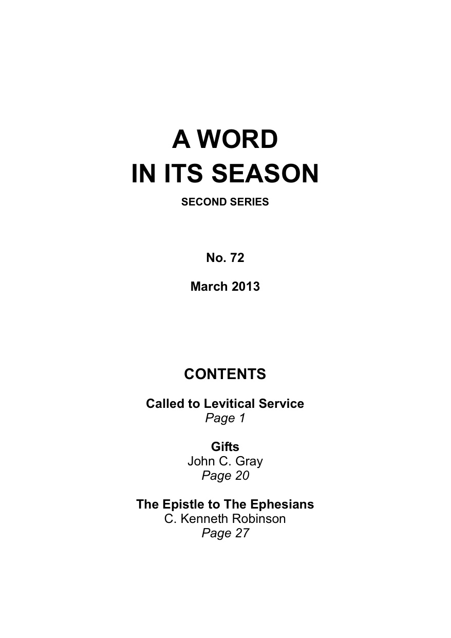 A Word in its Season 072 - Mar 2013