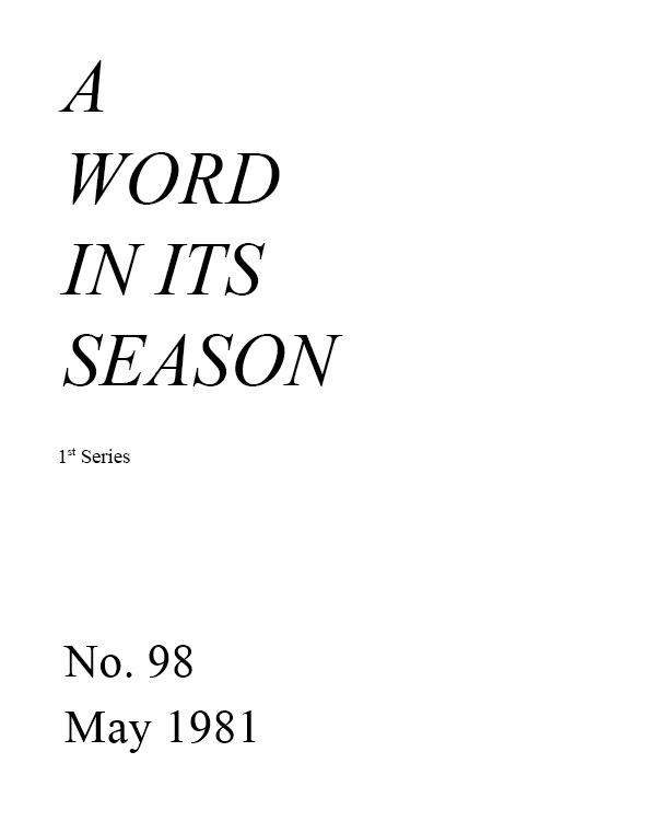 A Word in its Season (1st Series) 098 - May 1981